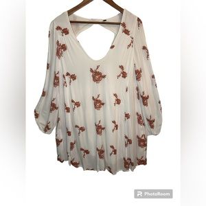 Free People Embroidered Austin Emma Tunic Mini Dress Sz M